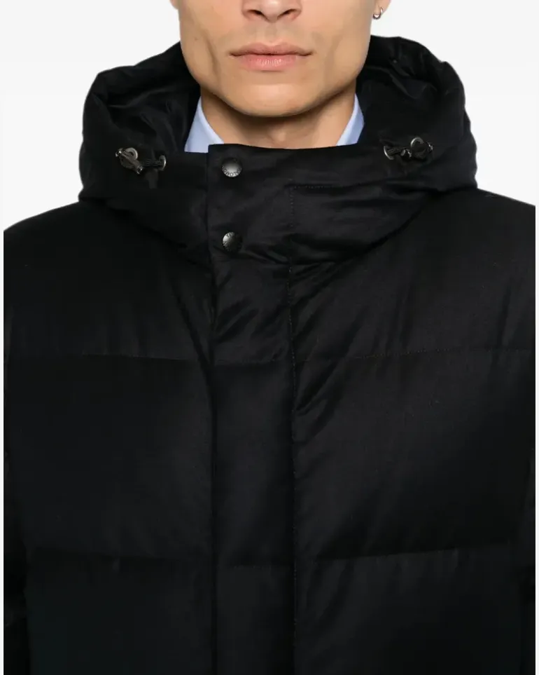 Women's Quilted Hooded Coat Aw23 M Black