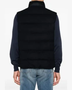 Women's Quilted Zip-Fastening Vest Aw25 M Black