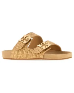Women's Raffia Mellow Slippers Beige Flat Shoes