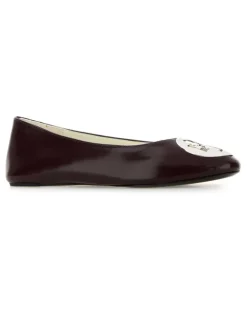 Women's Reva Flat Burgundy Bovine Leather Ovine