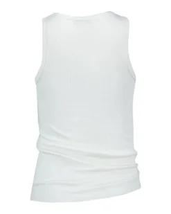 Women's Ribbed Cotton Tank Top White Tops