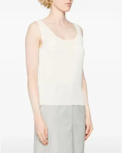 Women's Ribbed-Knit Tank Top White Ss24 W