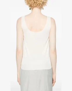 Women's Ribbed-Knit Tank Top White Ss24 W