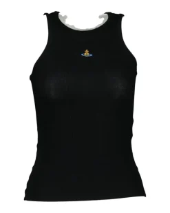 Women's Ribbed Viscose Tank Top Black Tops