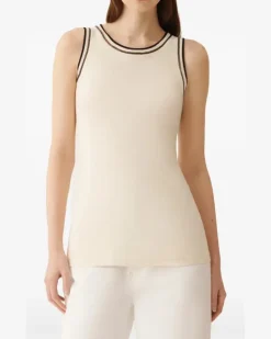 Women's Round-Neck Sleveless Top Ss26 W Beige