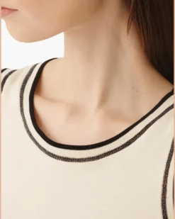 Women's Round-Neck Sleveless Top Ss26 W Beige