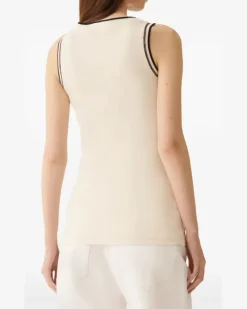 Women's Round-Neck Sleveless Top Ss26 W Beige