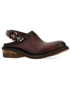Women's Sabot Clog Brown Calf Interior Leather Sandal