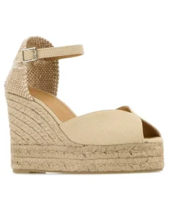 Women's Sand Canvas Bianca Wedges Ivory Espadrillas Espadrilles Beige