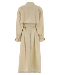 Women's Sand Cupro Blend Zavorra Trench Coat Vaniglia Beige