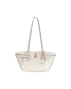 Women's Satchel Bag Off White Polyurethane - Satchel-Bags