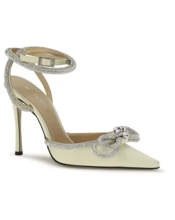 Women's Satin Pumps Pastel Yellow Upper: Silk; Sole: Leather High Heel Shoes