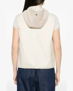 Women's Sequin-Embellished Hooded Gilet Ss26 W Cream