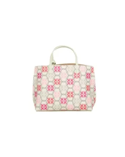 Women's Shopper Bag White-Fuchsia-Red Genuine Leather - Shopper-Bags White/fuchsia/red