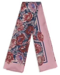 Women's Silk Scarf Blu-Rosa-Rosso-Rosa-Blu Blu-rosa-rosso/rosa/blu Scarfs Pink