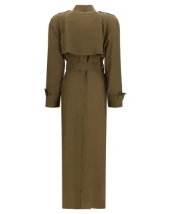 Women's Silk Trench Coat Olive