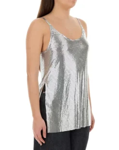 Women's Silver Metal Knit Top Exterior: Aluminium Maglie Sweater