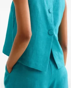Women's Sleeveless Top Ss26 W Turquoise