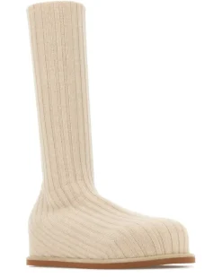 Women's Stretch Boot Beige Fabric