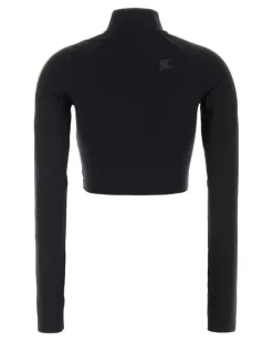 Women's Stretch Nylon Sweatshirt Black Elastane Sweatshirts