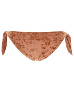 Women's Stretch Velvet Bikini Slip Orange Nylon Elastane Swimwear