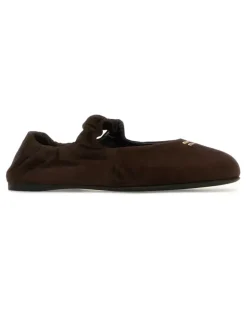Women's Suede Ballerina Brown