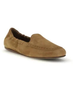 Women's Suede Loafers Walnut Calf Leather Bos Taurus Brown