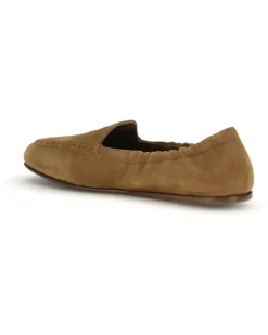 Women's Suede Loafers Walnut Calf Leather Bos Taurus Brown