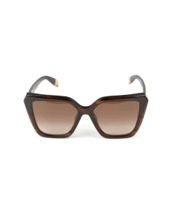 Women's Sunglasses Glossy Brown Striped Havana Acetate