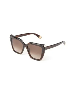 Women's Sunglasses Glossy Brown Striped Havana Acetate