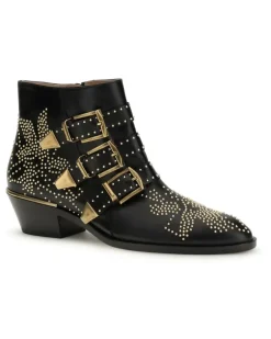 Women's Susan Boots Black Gold. Calf Leather Bos Taurus