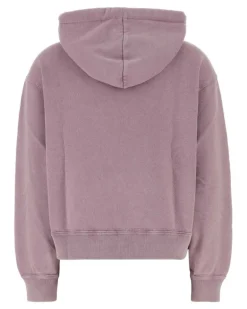 Women's Sweatshirt Purple Cotton Polyester Sweatshirts