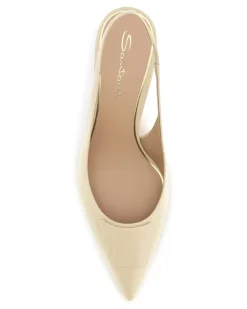 Women's Taylor Slingback Pumps Light Brown Calf Leather Bos Taurus High Heel Shoes Beige