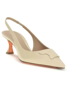 Women's Taylor Slingback Pumps Light Brown Calf Leather Bos Taurus High Heel Shoes Beige