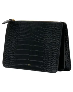 Women's Threefold Wallet Black Calfskin
