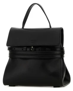 Women's Tie Me Top Handle Bag Black Ovine Leather