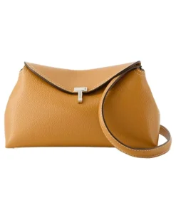 Women's T Lock Clutch Brown Calfskin