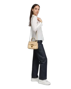 Women's Top Handle Bag Betulla Cowhide Top-handle-bags Beige