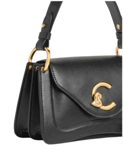 Women's Top Handle Bag Black Calf Split - Top-Handle-Bags