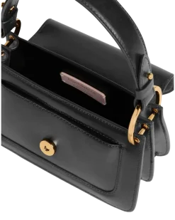 Women's Top Handle Bag Black Calf Split - Top-Handle-Bags