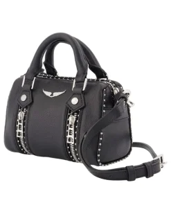 Women's Top Handle Bag Black Cowhide