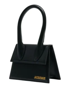 Women's Top Handle Bag Black Leather