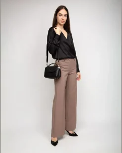 Women's Top Handle Bag Black Polyurethane - Top-Handle-Bags