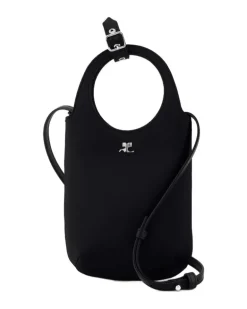 Women's Top Handle Bag Black Silk