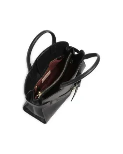 Women's Top Handle Bag Black Smooth Leather - Top-Handle-Bags