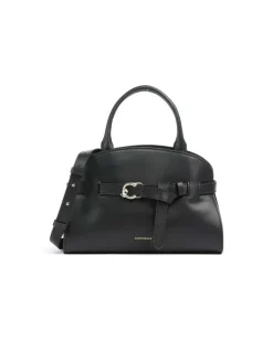 Women's Top Handle Bag Black Smooth Leather - Top-Handle-Bags
