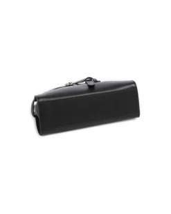 Women's Top Handle Bag Black Smooth Leather - Top-Handle-Bags