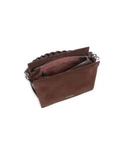 Women's Top Handle Bag Brunette Suede Leather - Top-Handle-Bags Brown