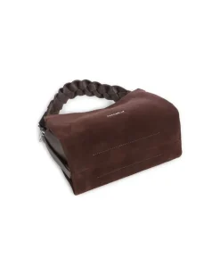 Women's Top Handle Bag Brunette Suede Leather - Top-Handle-Bags Brown