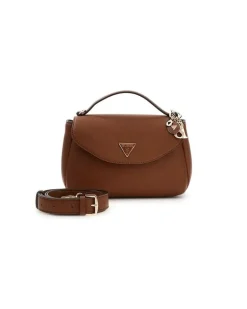 Women's Top Handle Bag Cognac Polyurethane - Top-Handle-Bags Brown